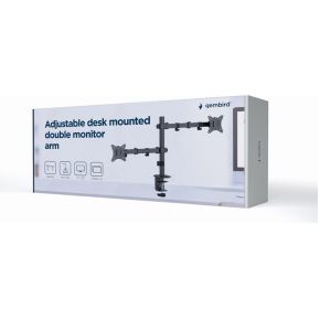 Gembird ma d2 03 flat panel bureau 6 orig - Gembird Bureau Monitorarm voor 2 schermen tot 32" Bureausteun (zwart)