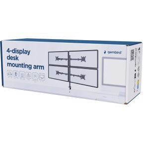 Gembird ma d4 01 flat panel bureau 6 orig - Gembird Ma-D4-01 voor 4 schermen tot 32" Bureausteun (zwart)