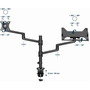 Gembird ma da 04 laptop en monitor 6 orig - Gembird MA-DA-04 tot 32" Bureausteun (zwart)