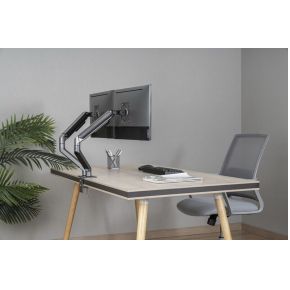 Gembird ma da2 01 dual monitor arm 8 orig - Gembird Dual Monitor Arm voor 2 schermen tot 32" Bureausteun (grijs)