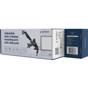 Gembird ma da2u 01 dual 32 monitor 6 orig - Gembird MA-DA2U-01 voor 2 schermen tot 32" Bureausteun (zwart)