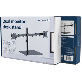 Gembird ms d2st 01 flat panel bureau 3 orig - Gembird MS-D2ST-01 voor 2 schermen tot 32" Bureausteun (zwart)
