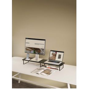 Gembird ms table2 01 flat panel bureau 5 orig - Gembird MS-TABLE2-01 voor 2 schermen Monitorstandaard (zwart)