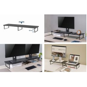 Gembird ms table2 01 flat panel bureau 6 orig - Gembird MS-TABLE2-01 voor 2 schermen Monitorstandaard (zwart)