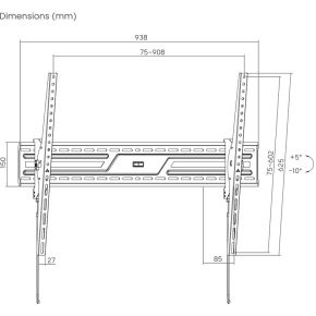 Gembird wm 100t 01 flat panel bureau 8 orig - Gembird WM-100T-01 tot 100" Muurbeugel (zwart)