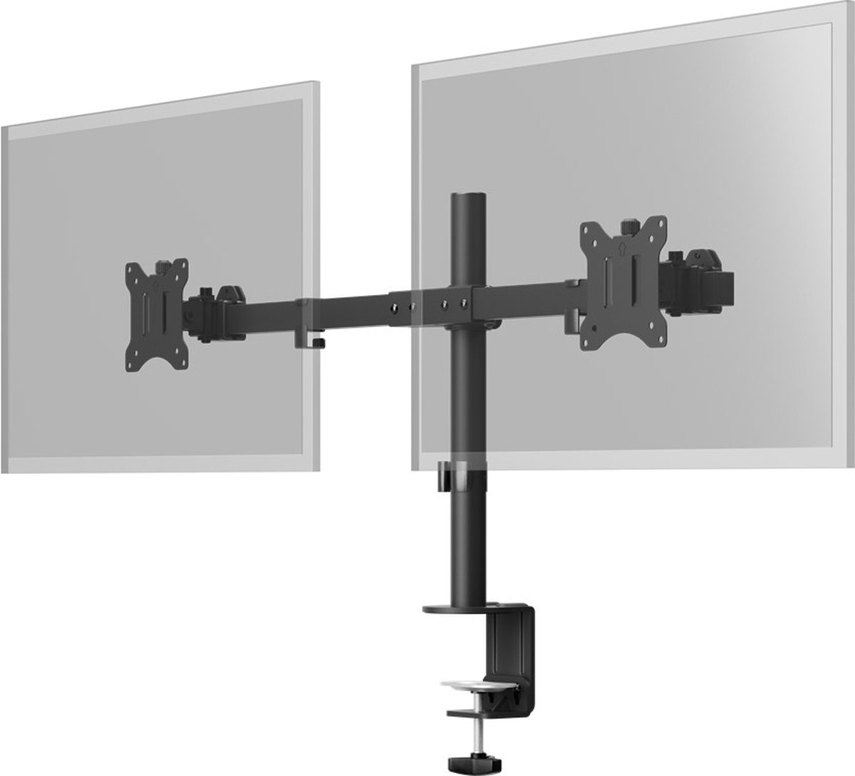 Goobay dubbele monitorbeugel fixed 17 5 orig - Goobay Dubbele voor 2 schermen tot 32" Bureausteun (zwart)