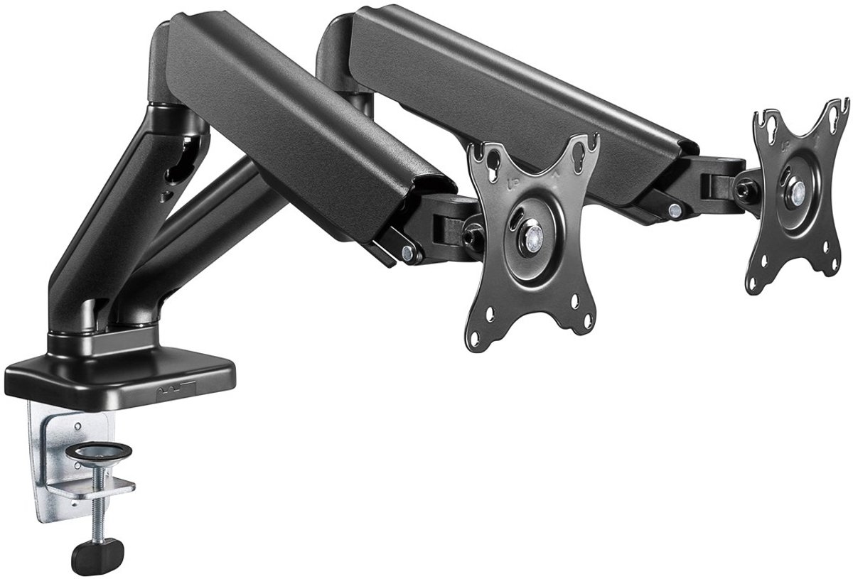 Goobay dubbele monitorbeugel met gasv 9554556 3 orig - Goobay Dubbele voor 2 schermen tot 32" Bureausteun (zwart)