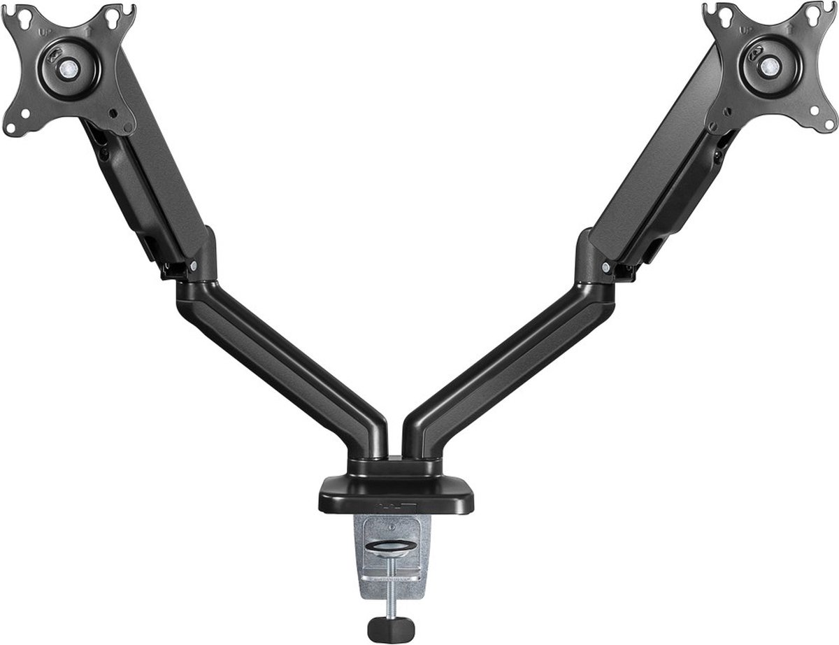 Goobay dubbele monitorbeugel met gasv 9554556 7 orig - Goobay Dubbele voor 2 schermen tot 32" Bureausteun (zwart)