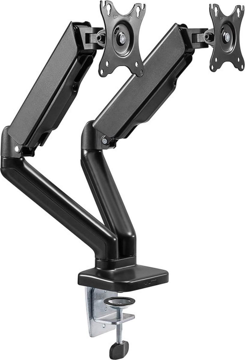 Goobay dubbele monitorbeugel met gasv 9554556 8 orig - Goobay Dubbele voor 2 schermen tot 32" Bureausteun (zwart)