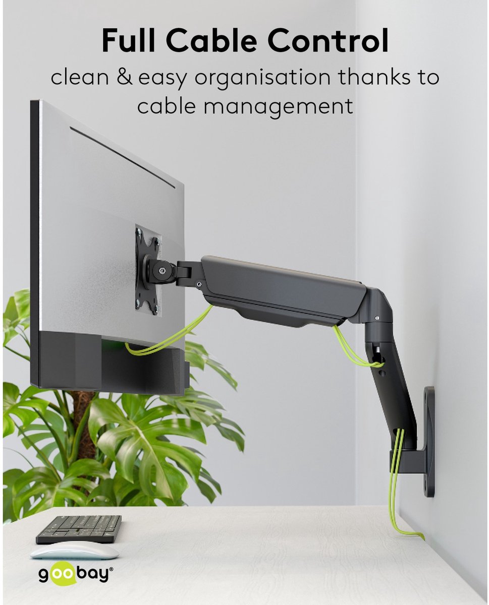 Goobay single monitor wall mount 17 t 9 orig - goobay Single Monitor Wall Mount, 17 tot 32" Muurbeugel (zwart)