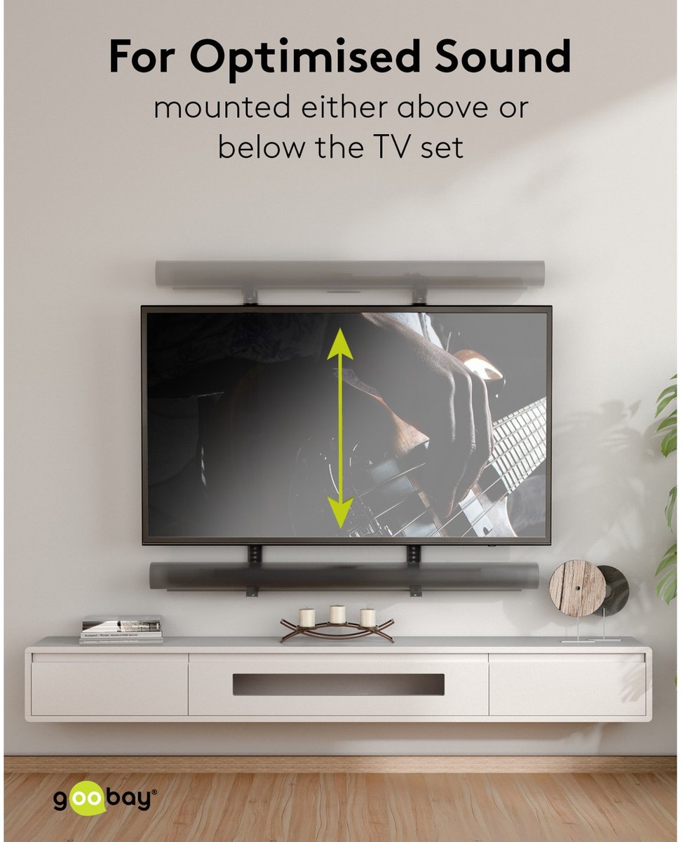 Goobay soundbar beugel voor tv toeste 2 orig - Goobay Soundbar Beugel Voor Tv-Toestellen VESA-adapter (zwart)