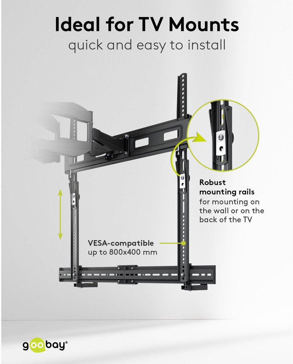Goobay soundbar beugel voor tv toeste 4 orig - Goobay Soundbar Beugel Voor Tv-Toestellen VESA-adapter (zwart)