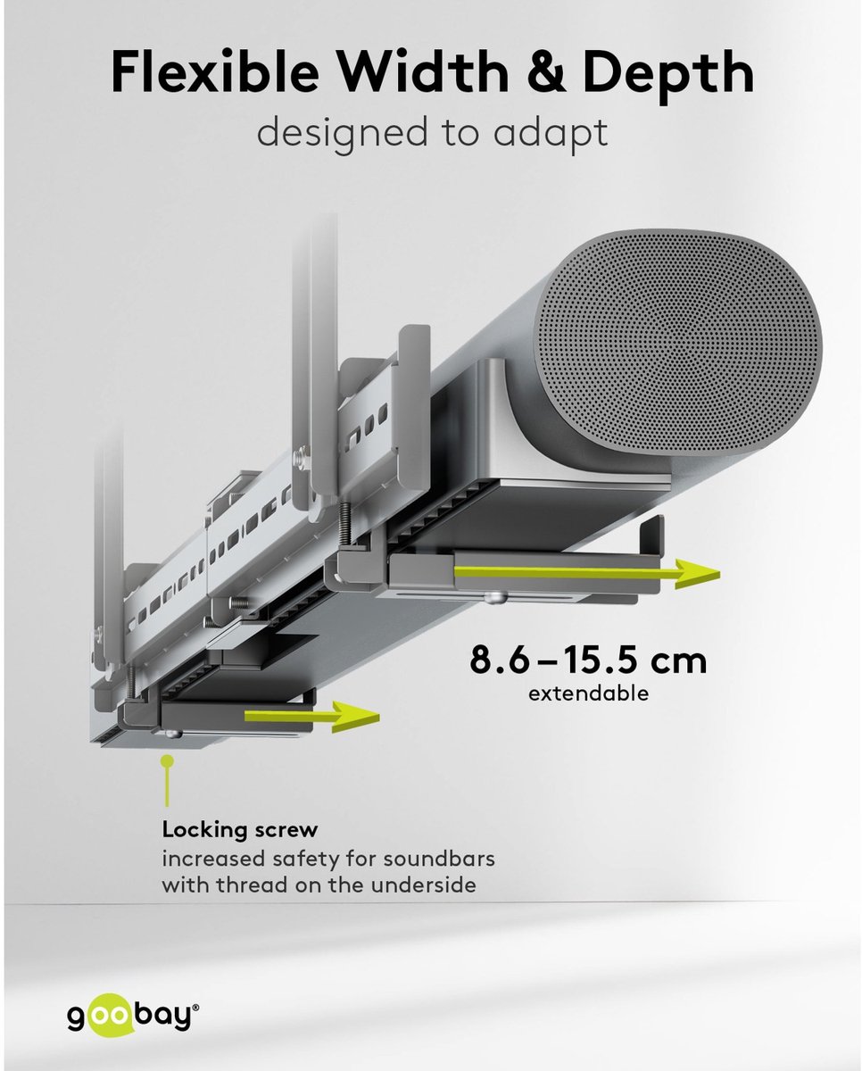 Goobay soundbar beugel voor tv toeste 8 orig - Goobay Soundbar Beugel Voor Tv-Toestellen VESA-adapter (zwart)