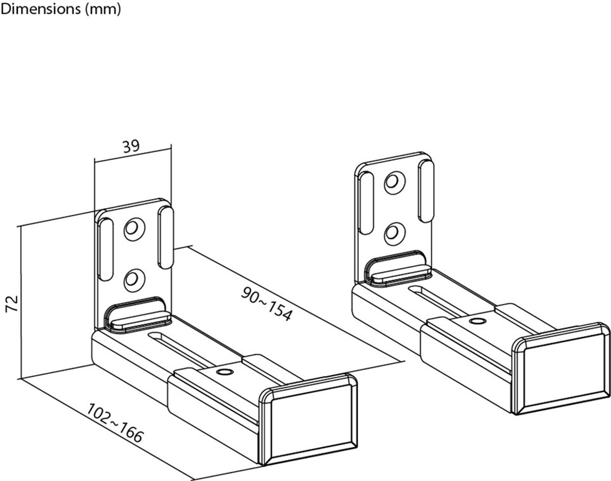 Goobay soundbar muurbeugel universal 2 orig - Goobay Soundbar Muurbeugel (zwart)