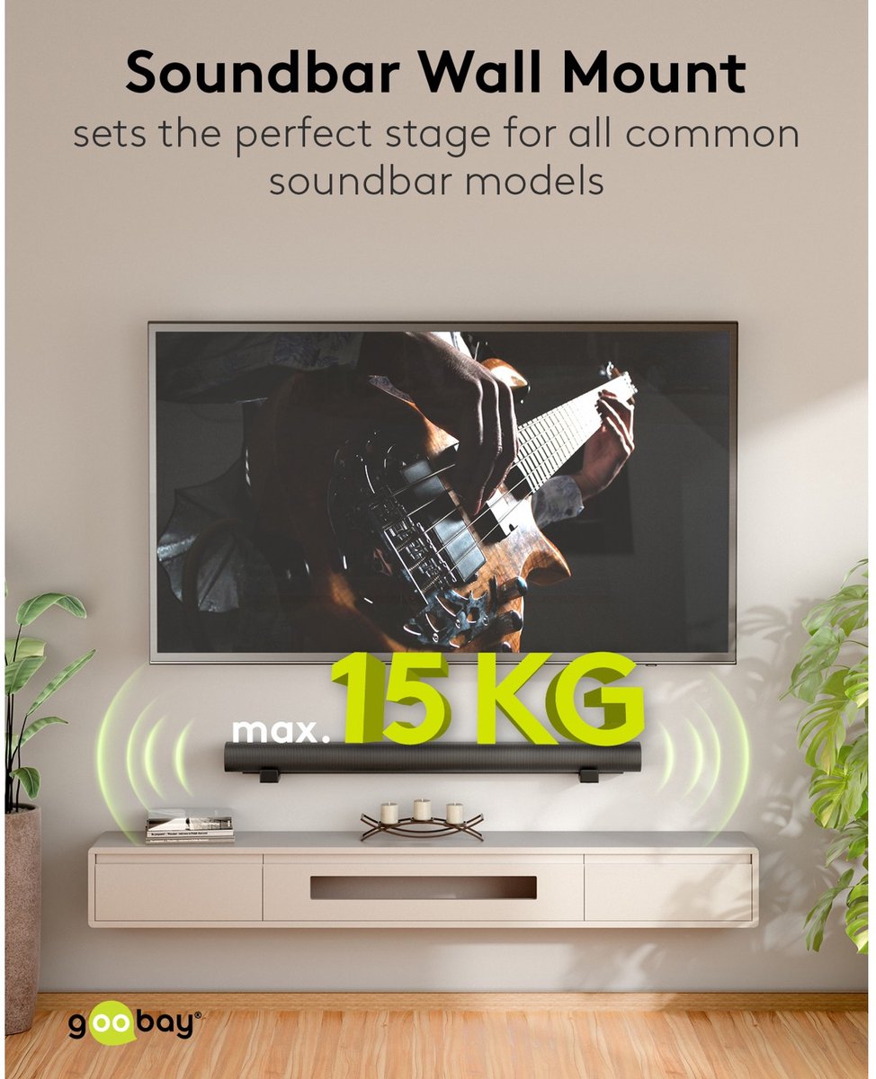 Goobay soundbar muurbeugel universal 9 orig - Goobay Soundbar Muurbeugel (zwart)