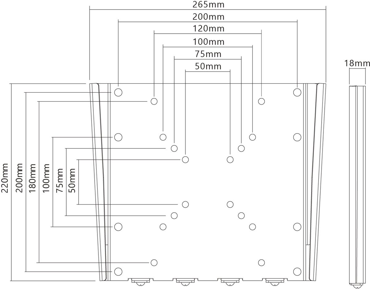 Goobay tv wall mount caravan fixed m 2 orig - goobay TV Wall Mount Caravan FIXED (M), 23 tot 42" Muurbeugel (zwart)