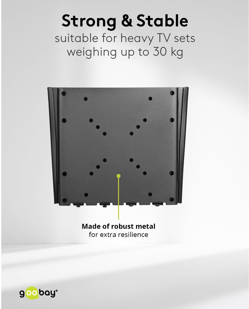 Goobay tv wall mount caravan fixed m 3 orig - goobay TV Wall Mount Caravan FIXED (M), 23 tot 42" Muurbeugel (zwart)