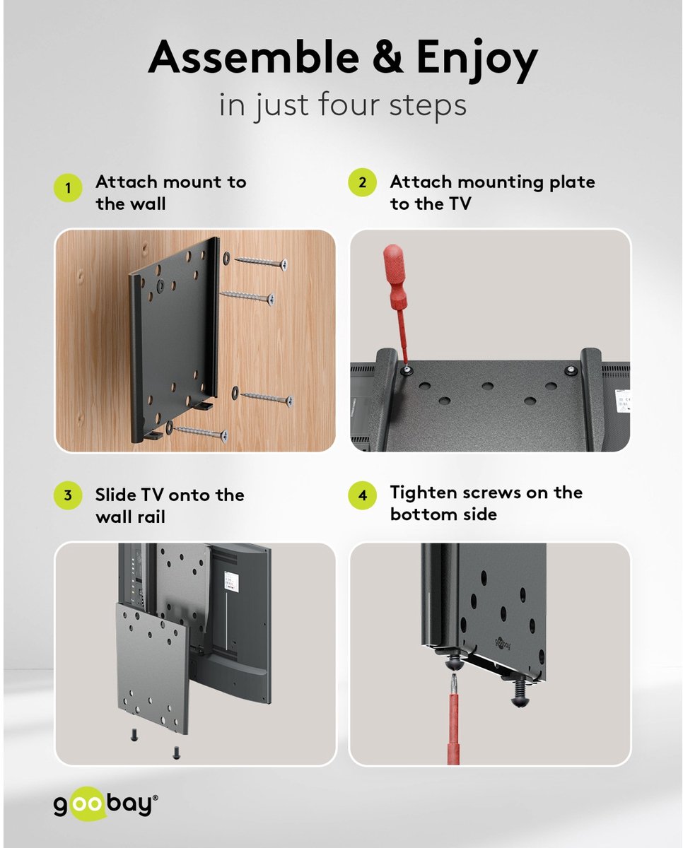 Goobay tv wall mount caravan fixed m 6 orig - goobay TV Wall Mount Caravan FIXED (M), 23 tot 42" Muurbeugel (zwart)