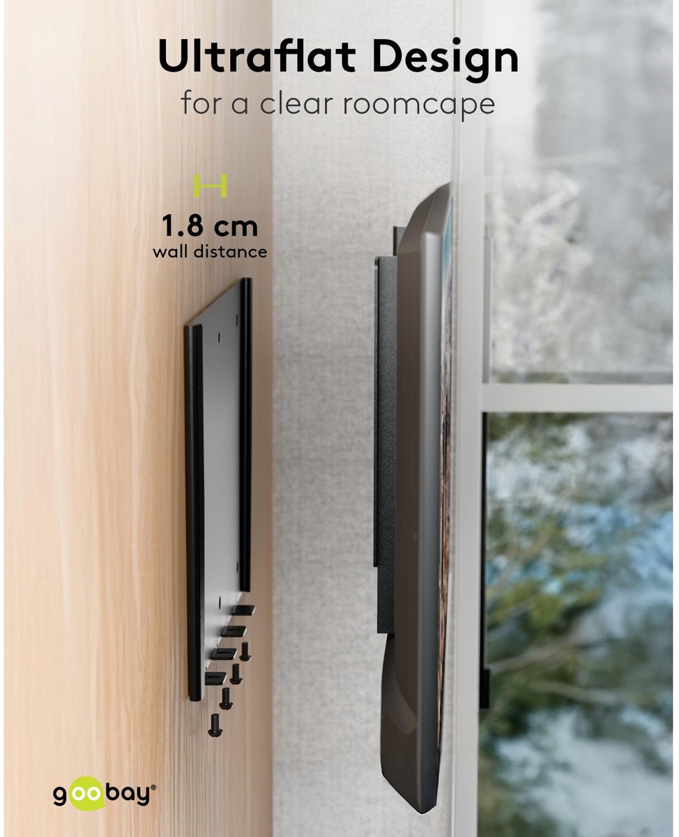 Goobay tv wall mount caravan fixed m 8 orig - goobay TV Wall Mount Caravan FIXED (M), 23 tot 42" Muurbeugel (zwart)