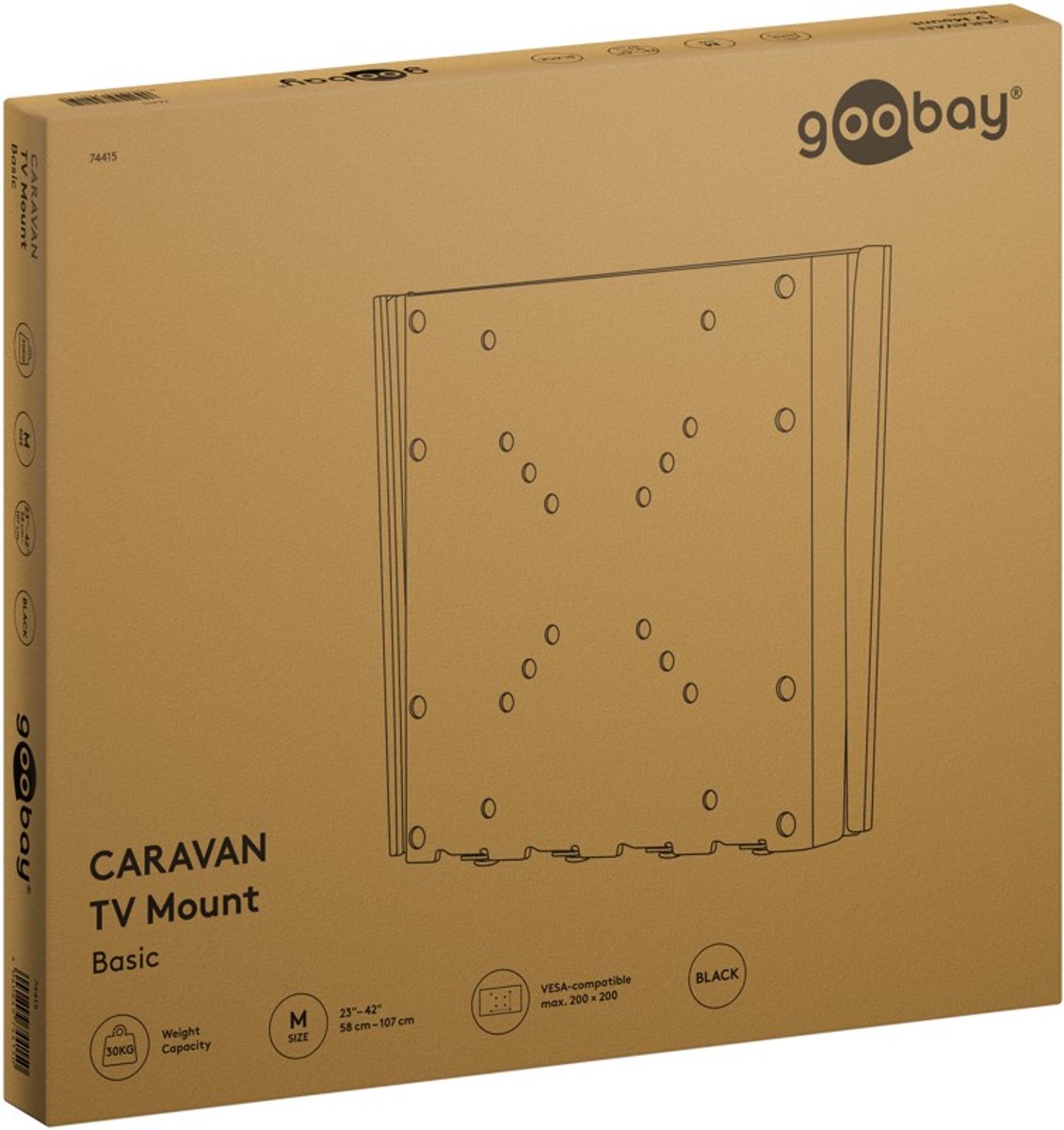 Goobay tv wall mount caravan fixed m 9 orig - goobay TV Wall Mount Caravan FIXED (M), 23 tot 42" Muurbeugel (zwart)