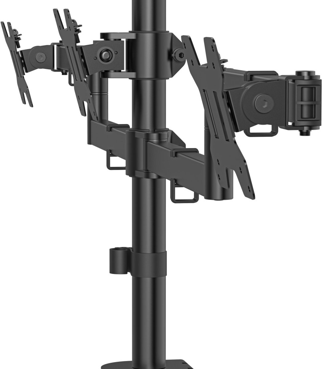Hama monitorarm 3 monitoren in hoog 5 orig - Hama Monitorarm 3 voor 3 schermen tot 27" Bureausteun (zwart)