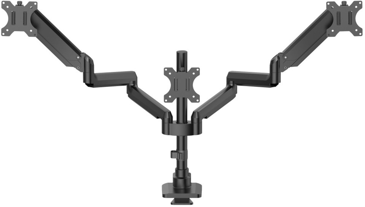 Hama monitorarm 3 monitoren met gas 3 orig - Hama Monitorarm 3 voor 3 schermen tot 32" Bureausteun (zwart)