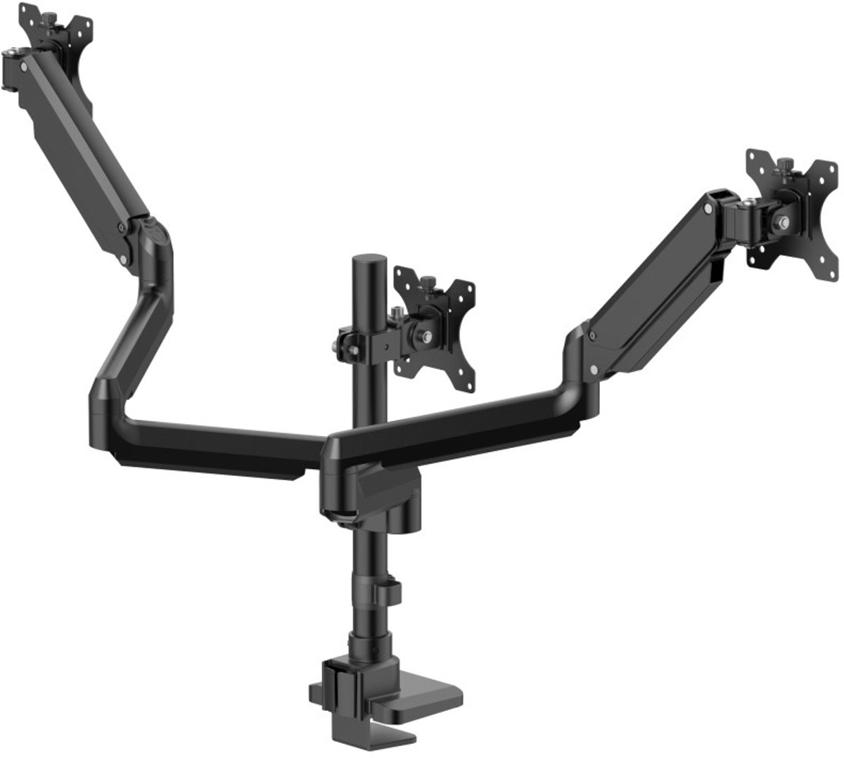 Hama monitorarm 3 monitoren met gas 4 orig - Hama Monitorarm 3 voor 3 schermen tot 32" Bureausteun (zwart)