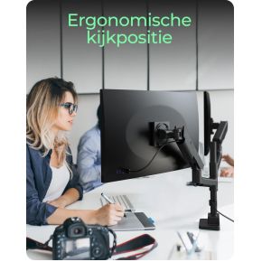 Icy box ib ms702 t monitorarm 4 orig - ICY BOX IB-MS702-T voor 2 schermen tot 57" Bureausteun (zwart)