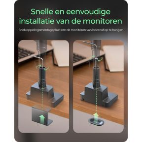Icy box ib ms702 t monitorarm 6 orig - ICY BOX IB-MS702-T voor 2 schermen tot 57" Bureausteun (zwart)