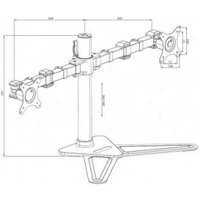 Iiyama ds1002d b1 30 dual monitor arm 8 orig - iiyama DS1002D-B1 voor 2 schermen tot 32" Bureausteun (zwart)