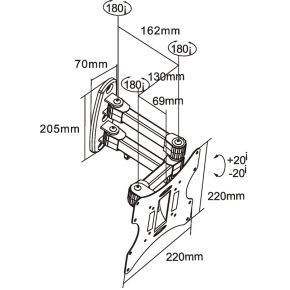 Inline 23103a flat panel muur steun 2 orig - InLine 23103A tot 42" Muurbeugel