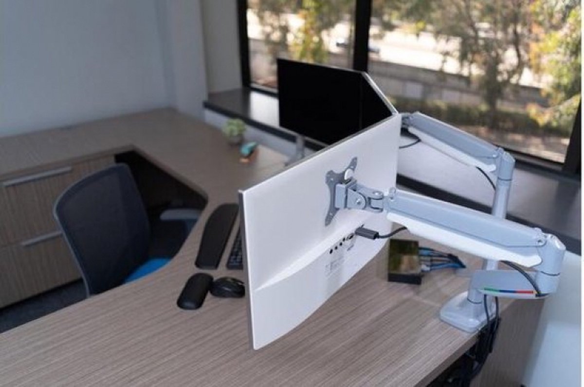Kensington smartfit one touch dubbele mon 10 orig - Kensington Smartfit voor 2 schermen tot 32" Bureausteun (grijs)