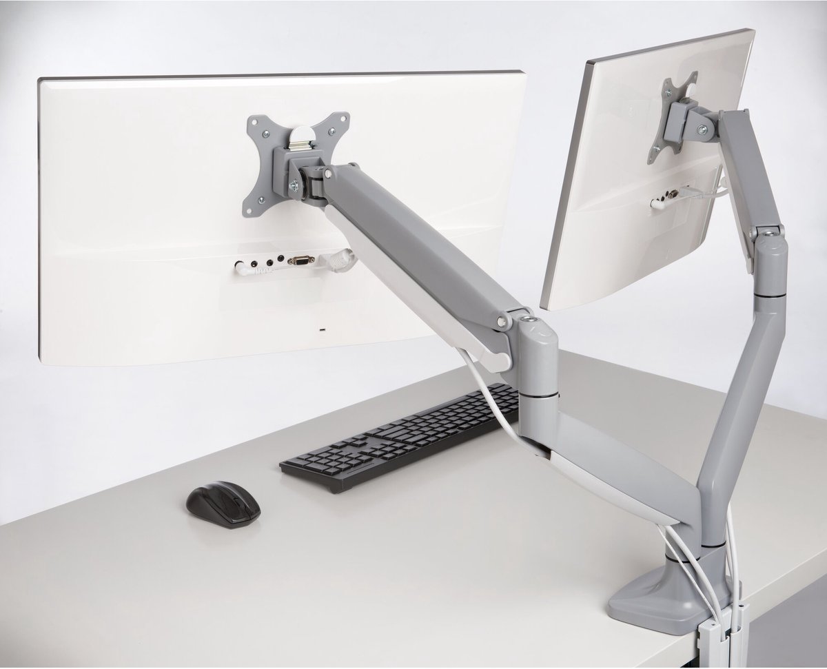 Kensington smartfit one touch dubbele mon 4 orig - Kensington Smartfit voor 2 schermen tot 32" Bureausteun (grijs)