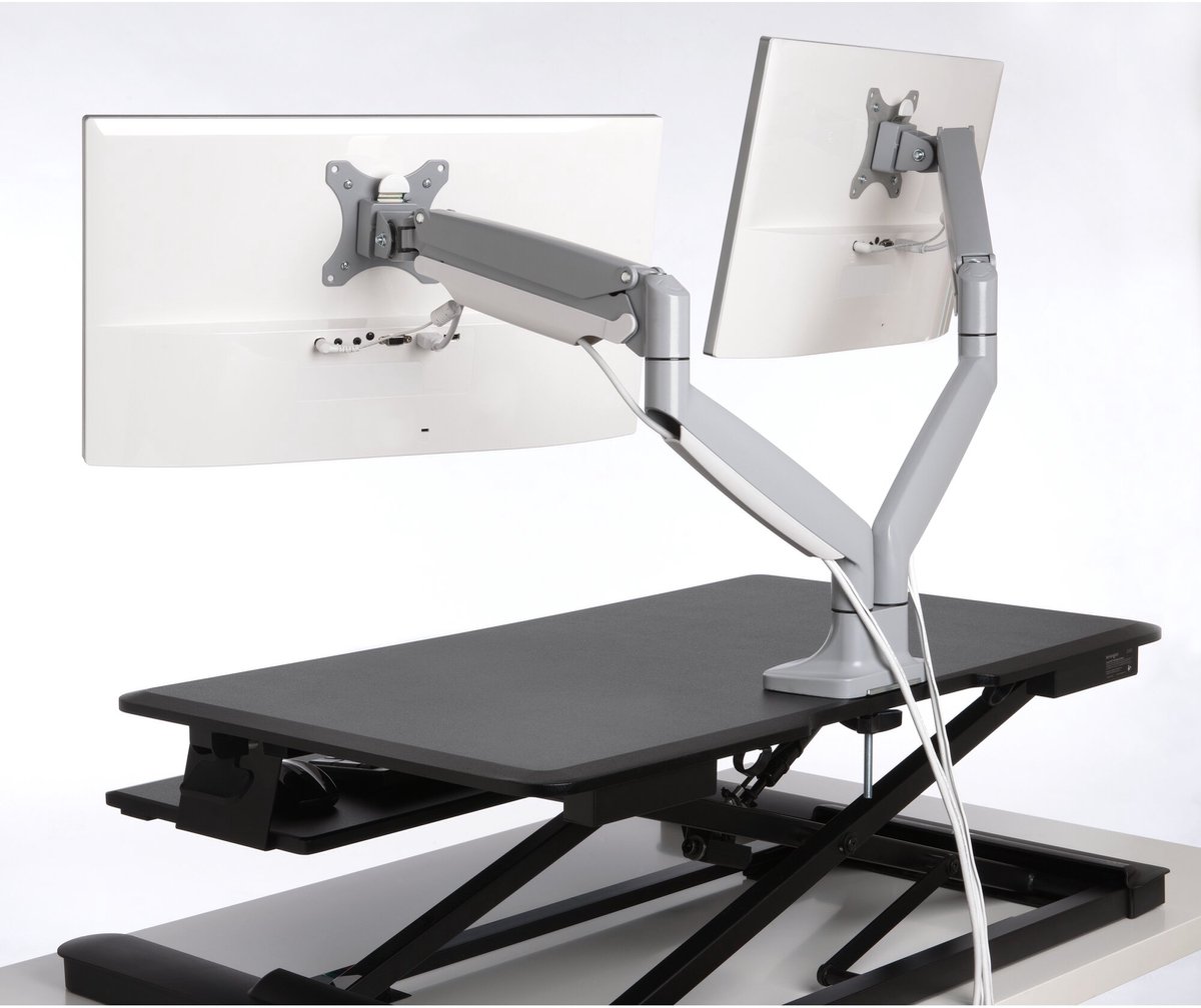 Kensington smartfit one touch dubbele mon 6 orig - Kensington Smartfit voor 2 schermen tot 32" Bureausteun (grijs)