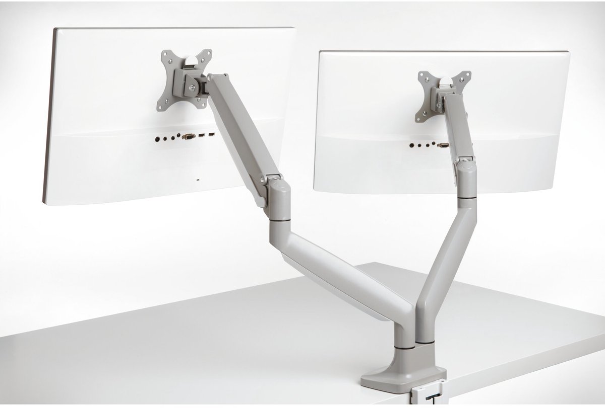 Kensington smartfit one touch dubbele mon 7 orig - Kensington Smartfit voor 2 schermen tot 32" Bureausteun (grijs)