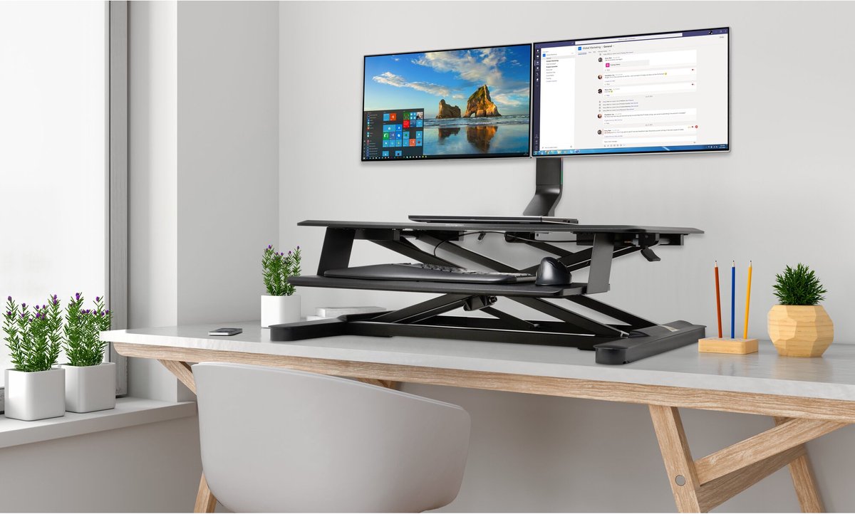 Kensington smartfit space saving dubbele 2 orig - Kensington Space-Saving voor 2 schermen tot 27" Bureausteun (zwart)