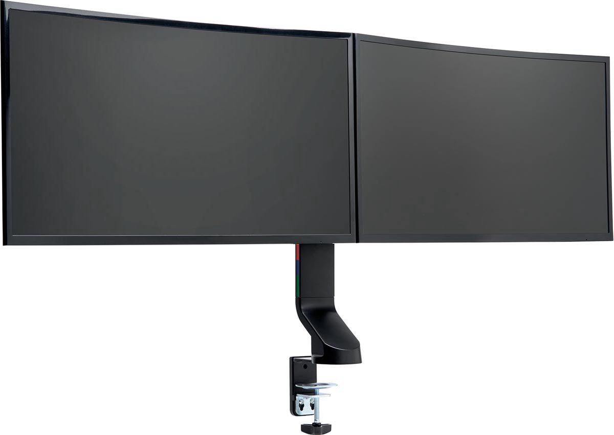Kensington smartfit space saving dubbele 5 orig - Kensington Space-Saving voor 2 schermen tot 27" Bureausteun (zwart)