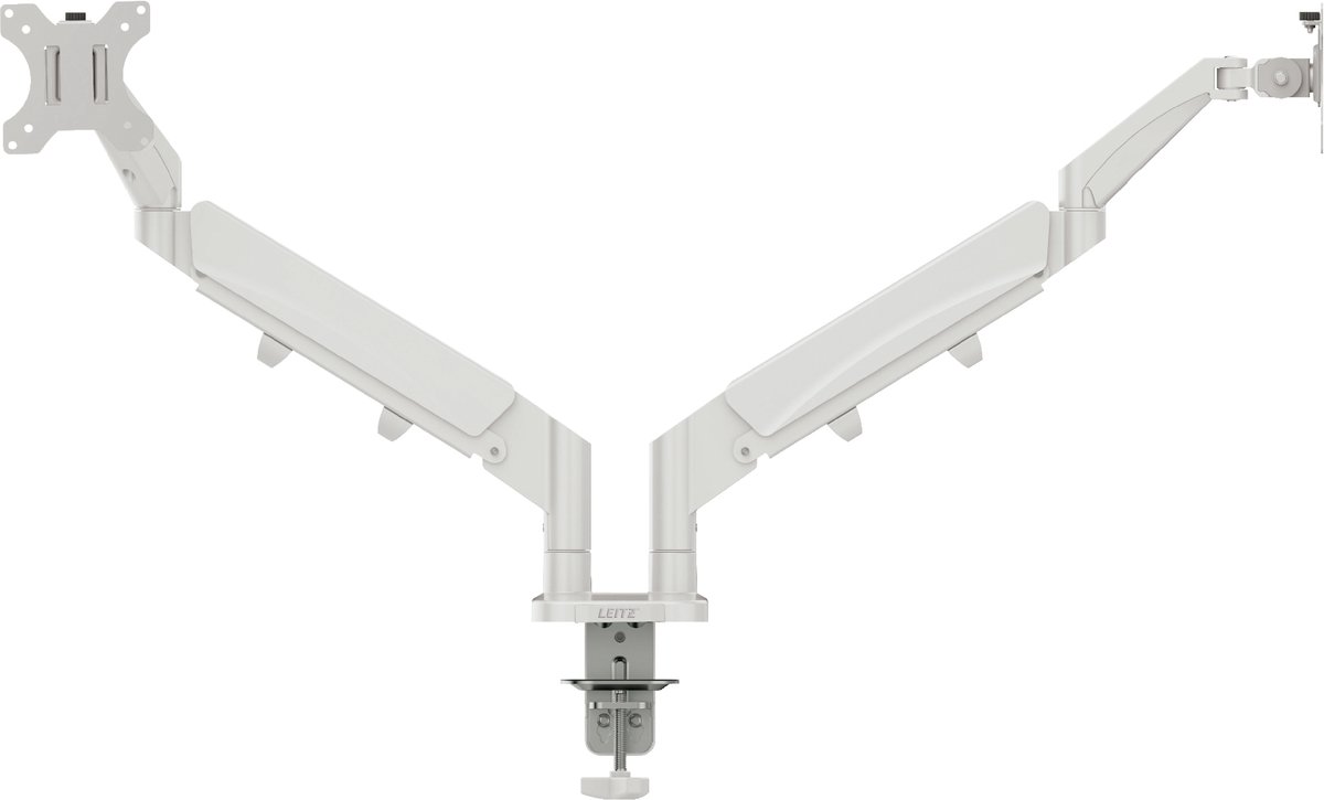 Leitz ergo ruimtebesparende dubbele 9554412 2 orig - Leitz Ergo voor 2 schermen tot 32" Bureausteun (grijs)