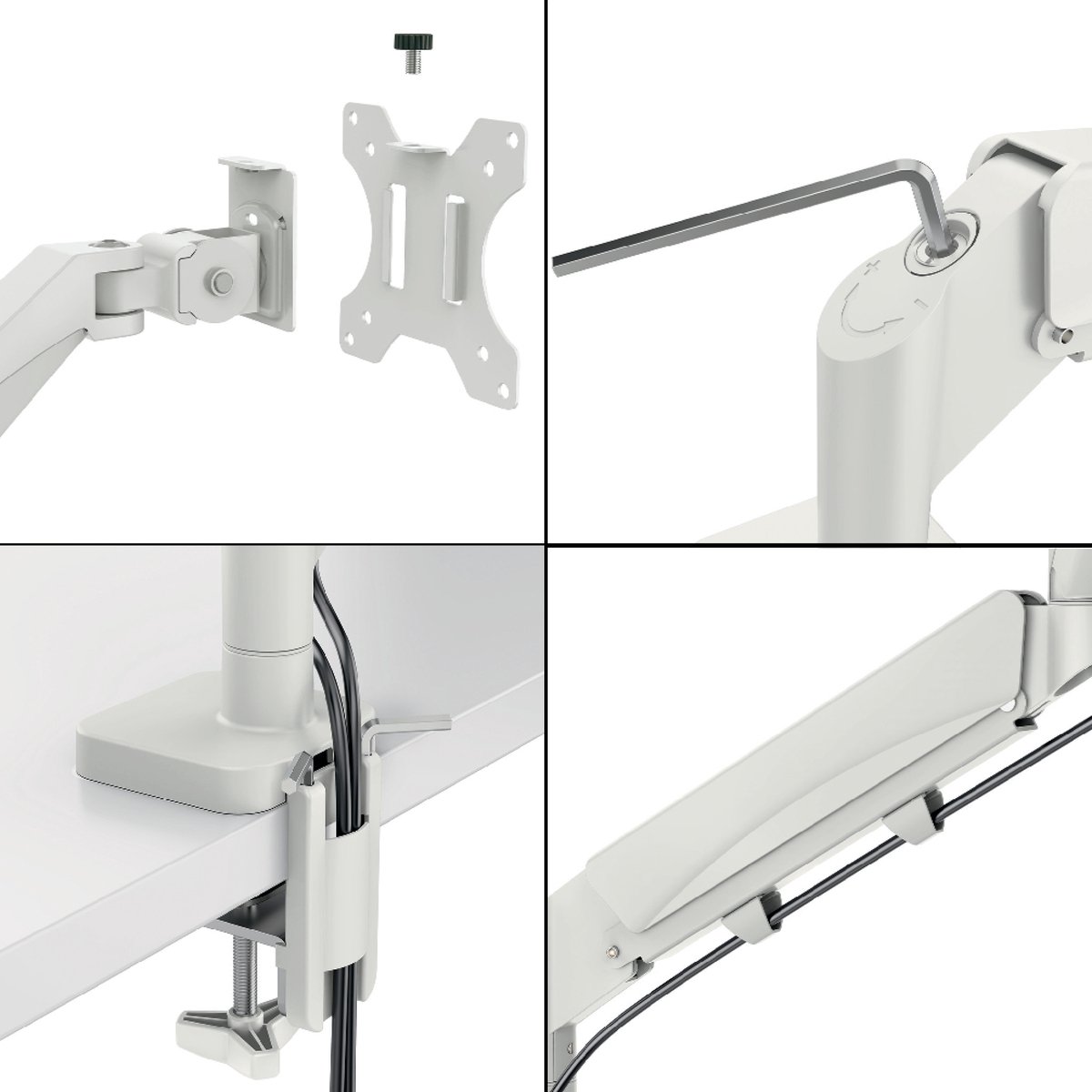 Leitz ergo ruimtebesparende dubbele 9554412 3 orig - Leitz Ergo voor 2 schermen tot 32" Bureausteun (grijs)