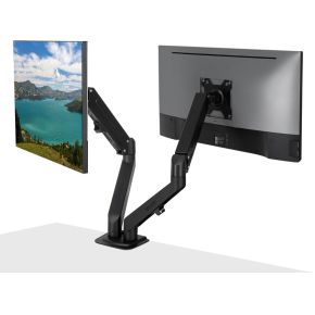 Lindy 40708 flat panel bureau steun 2 orig - Lindy 40708 voor 2 schermen tot 27" Bureausteun (zwart)