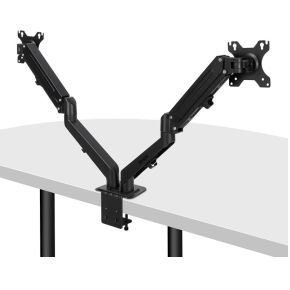 Lindy 40708 flat panel bureau steun 3 orig - Lindy 40708 voor 2 schermen tot 27" Bureausteun (zwart)