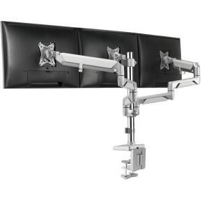 Logilink bp0090 flat panel bureau steun 2 orig - Logilink BP0090 voor 3 schermen tot 27" Bureausteun (zilver)