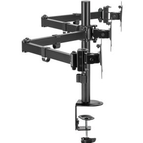 Logilink bp0173 flat panel bureau steun 5 orig - Logilink BP0173 voor 3 schermen tot 27" Bureausteun (zwart)