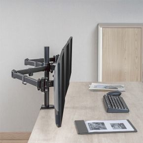 Logilink bp0173 flat panel bureau steun 7 orig - Logilink BP0173 voor 3 schermen tot 27" Bureausteun (zwart)