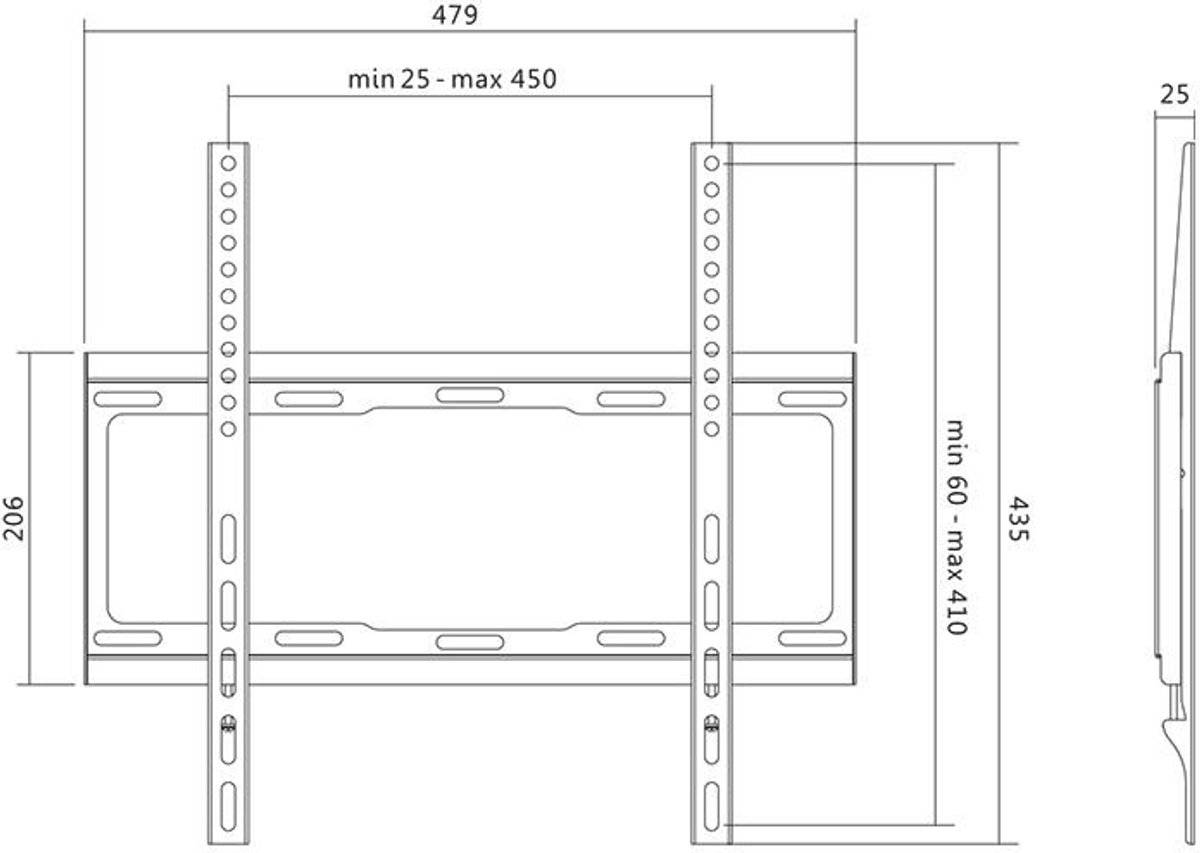 Logilink tv muurbeugel lcd led 32 55 4 orig - Logilink Tv-Muurbeugel LCD LED 32 55 VESA tot 55" Muurbeugel (zwart)