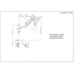 Manhattan 461580 flat panel bureau steun 8 orig - Manhattan 461580 tot 32" Bureausteun (grijs)
