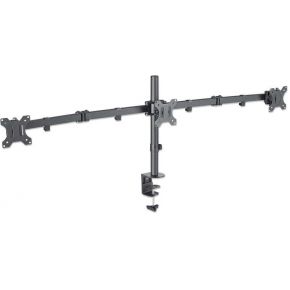 Manhattan 461658 27 klem zwart flat pane 3 orig - Manhattan 461658 voor 3 schermen tot 27" Bureausteun (zwart)