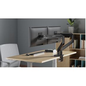 Manhattan 462587 flat panel bureau steun 8 orig - Manhattan 462587 voor 2 schermen tot 45" Bureausteun (zwart)