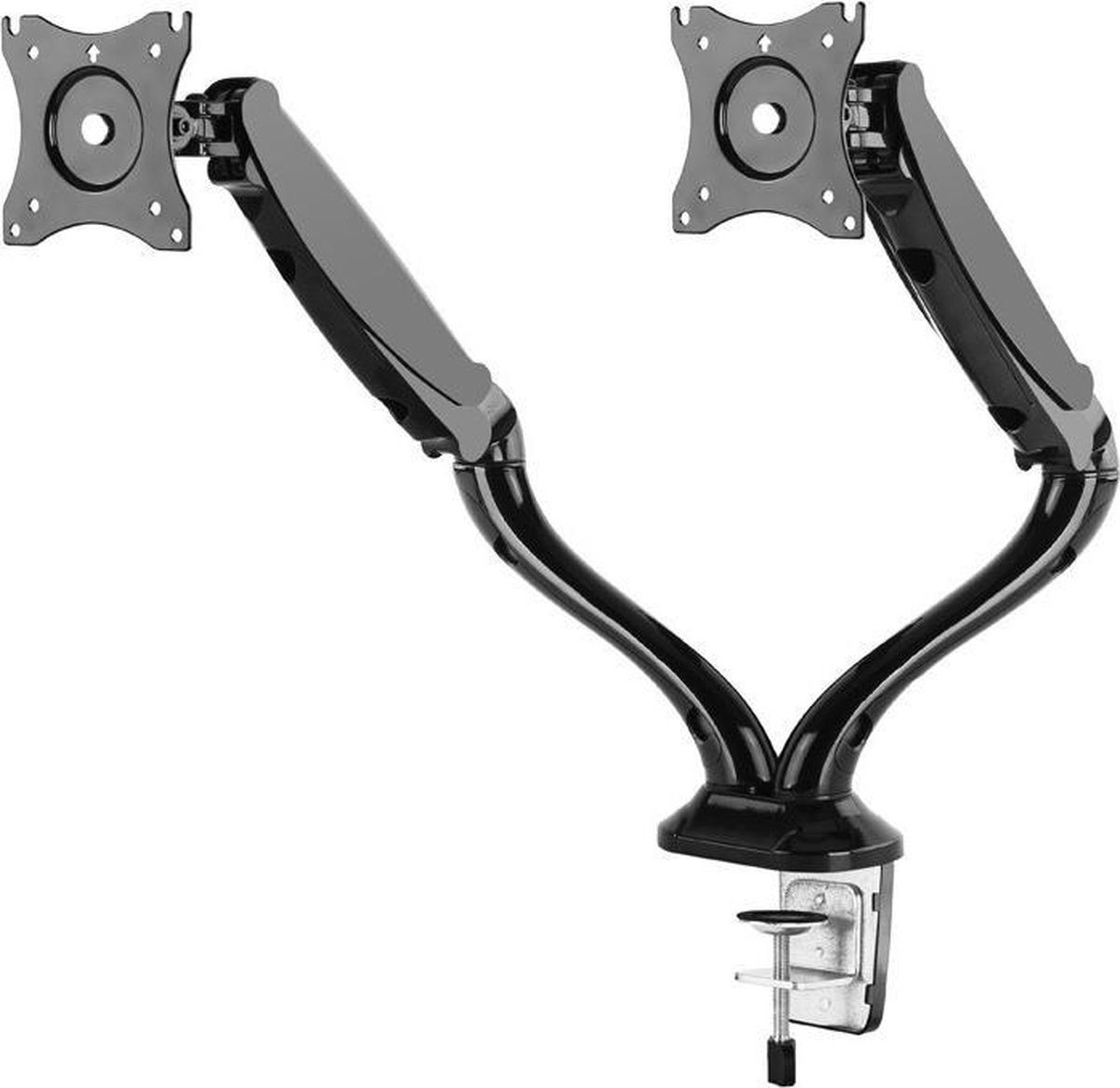 Neomounts bureausteun nm d500dblack beve 6 orig - Neomounts Nm-D500Dblack voor 2 schermen tot 27" Bureausteun (zwart)