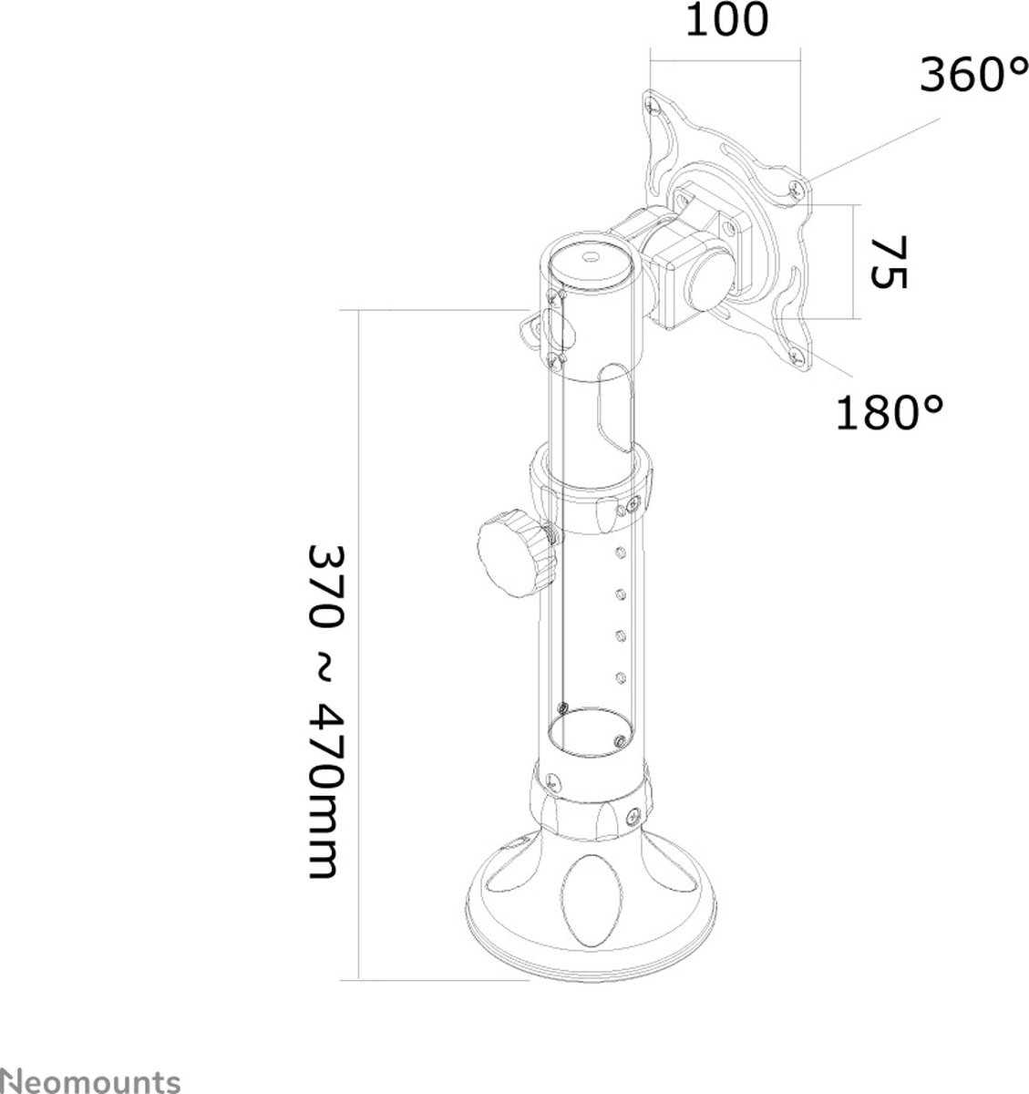 Neomounts fpma d025silver monitorarm 1 s 7 orig - Neomounts Fpma-D025Silver Monitorarm 1 tot 30" Bureausteun (zilver)